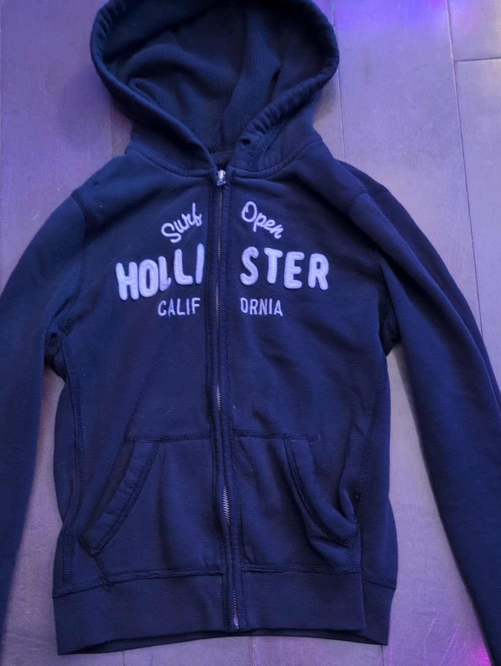 Hollister Blue Zip Up Hoodie